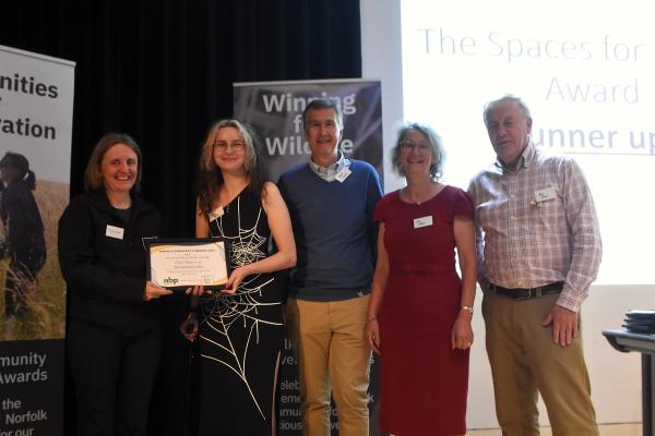 Gemma Walker presenting the Space for nature award